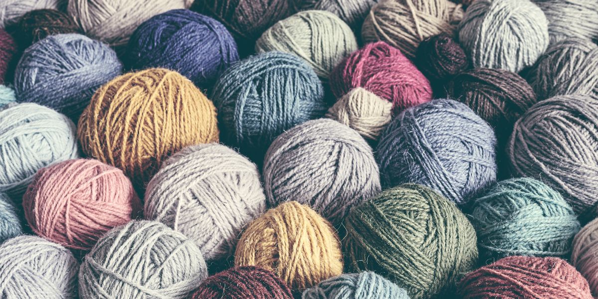 Wool yarns in colors